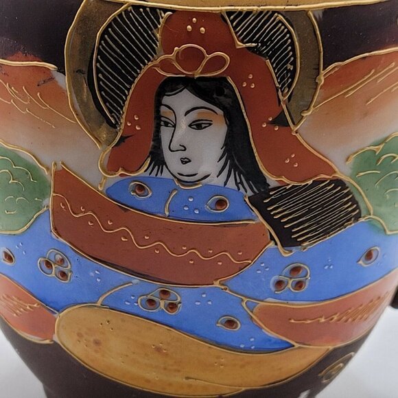 Vintage Takito Japanese Dragon Teapot Satsuma Moriage Handpainted Estate Asian - Picture 9 of 12